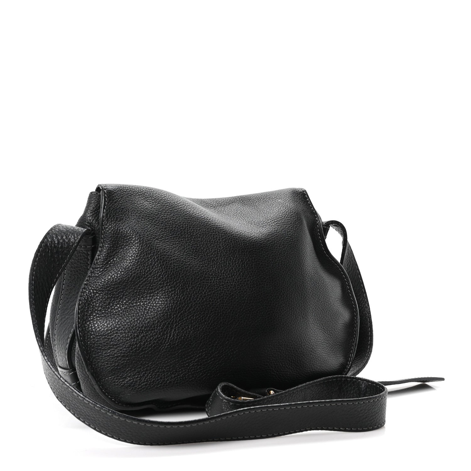 Chloe Grained Calfskin Medium Marcie Saddle Bag Black 3 of 10