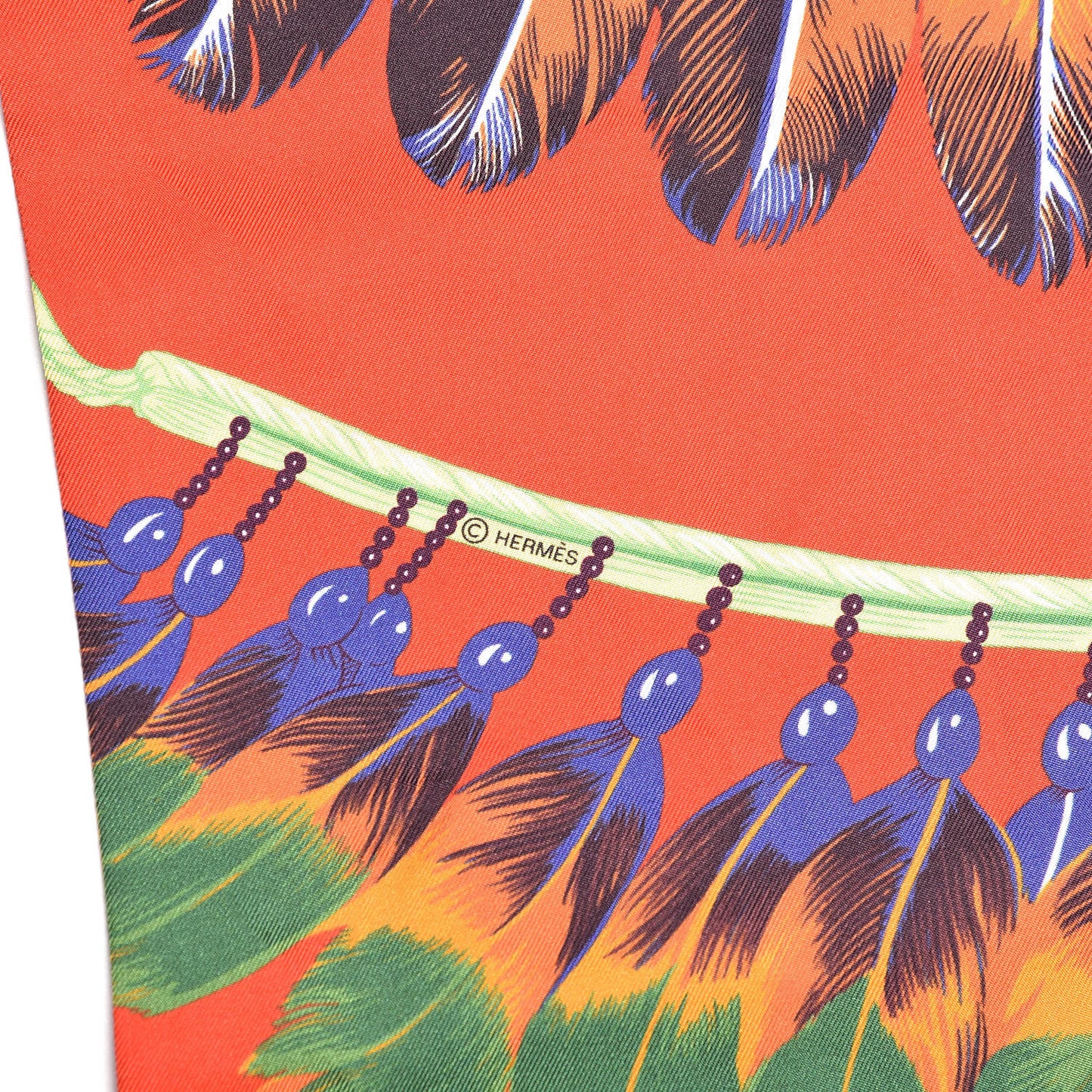 Silk Brazil Maxi Twilly Rouge Vif Violet Vert