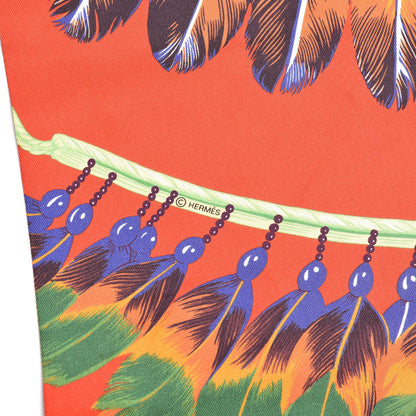 Hermes Silk Brazil Maxi Twilly Rouge Vif Violet Vert 4 of 4
