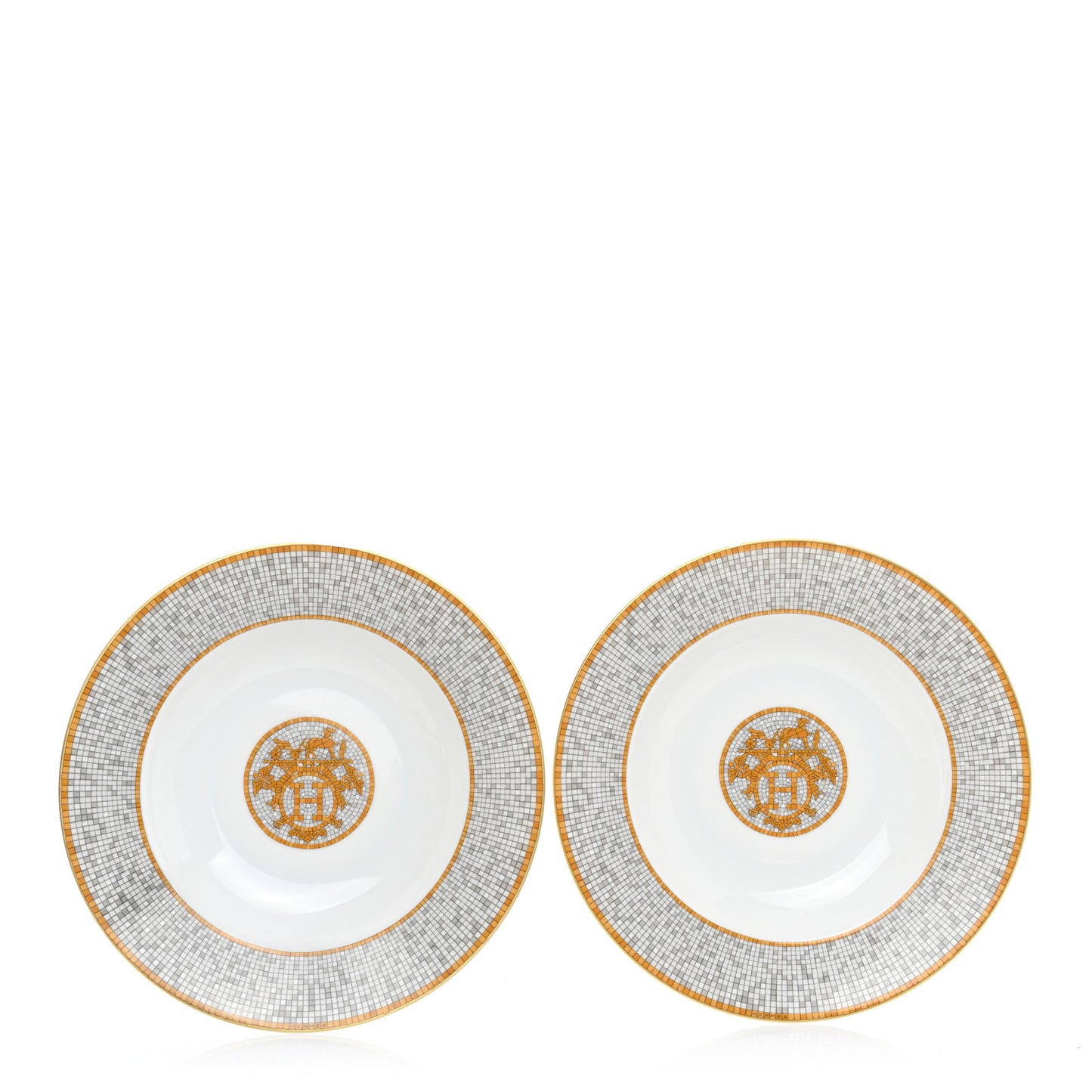 Porcelain Mosaique Au 24 Platine Soup Plate Set of 2