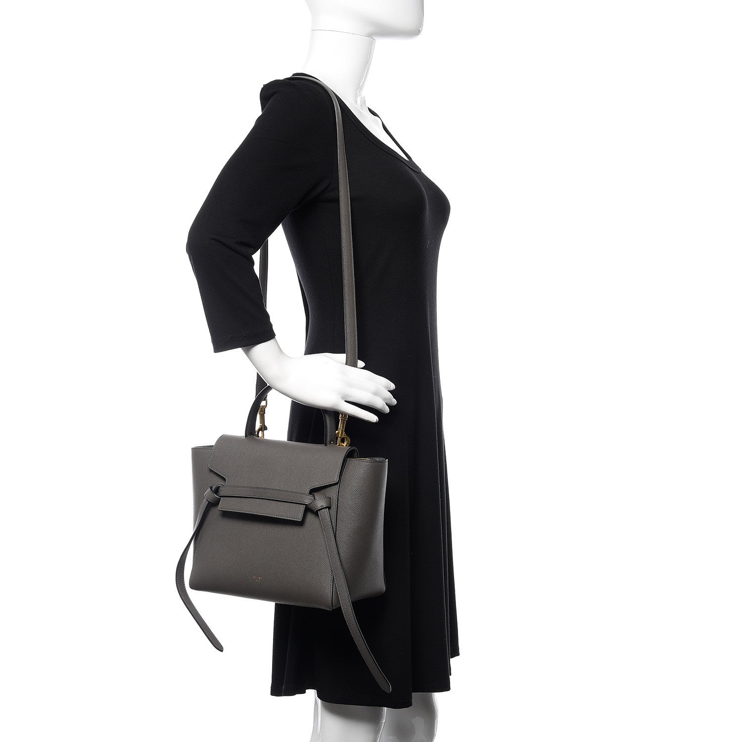 Celine Grained Calfskin Micro Belt Bag Grey 2 of 10