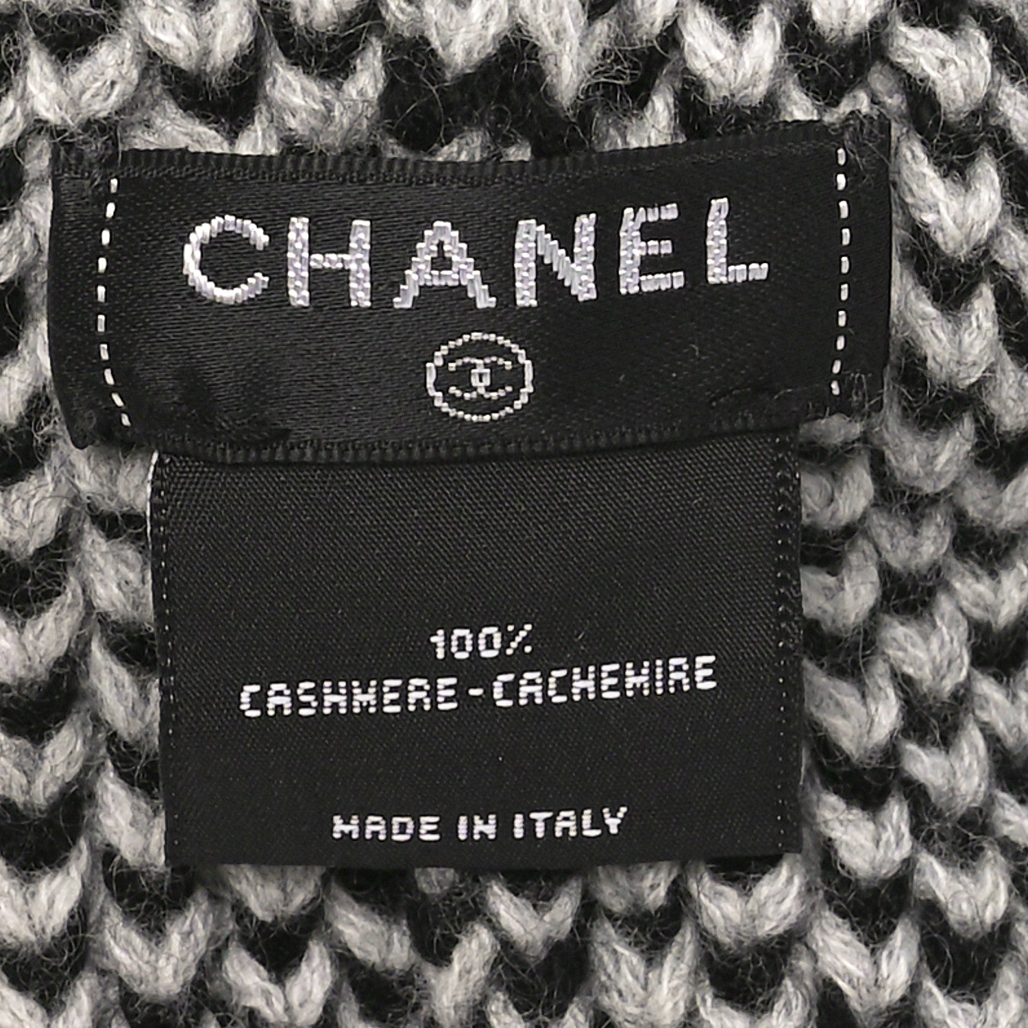 Chanel Cashmere CC Beanie Hat Black 5 of 6