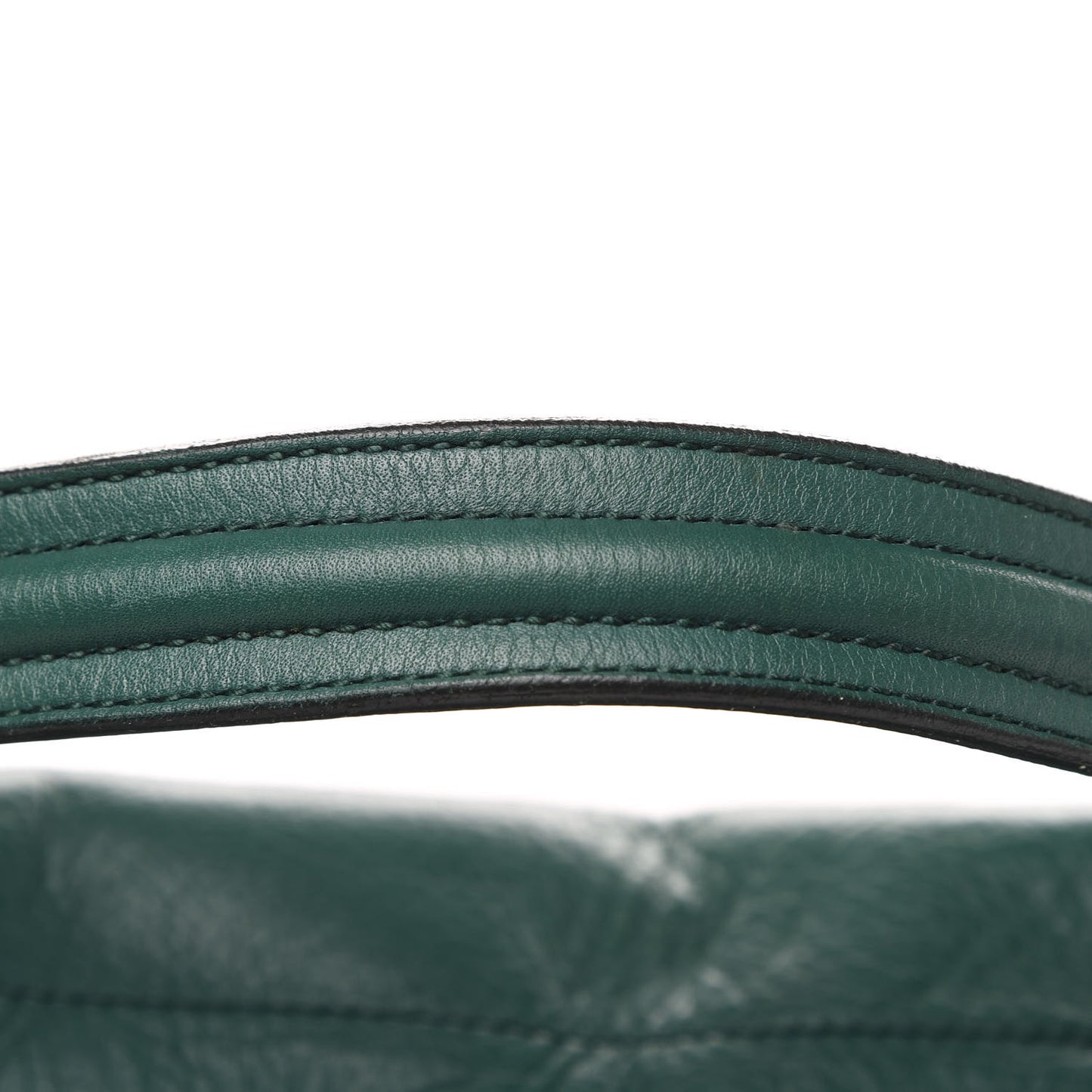 Calfskin Canvas Large Muse Two Green Beige
