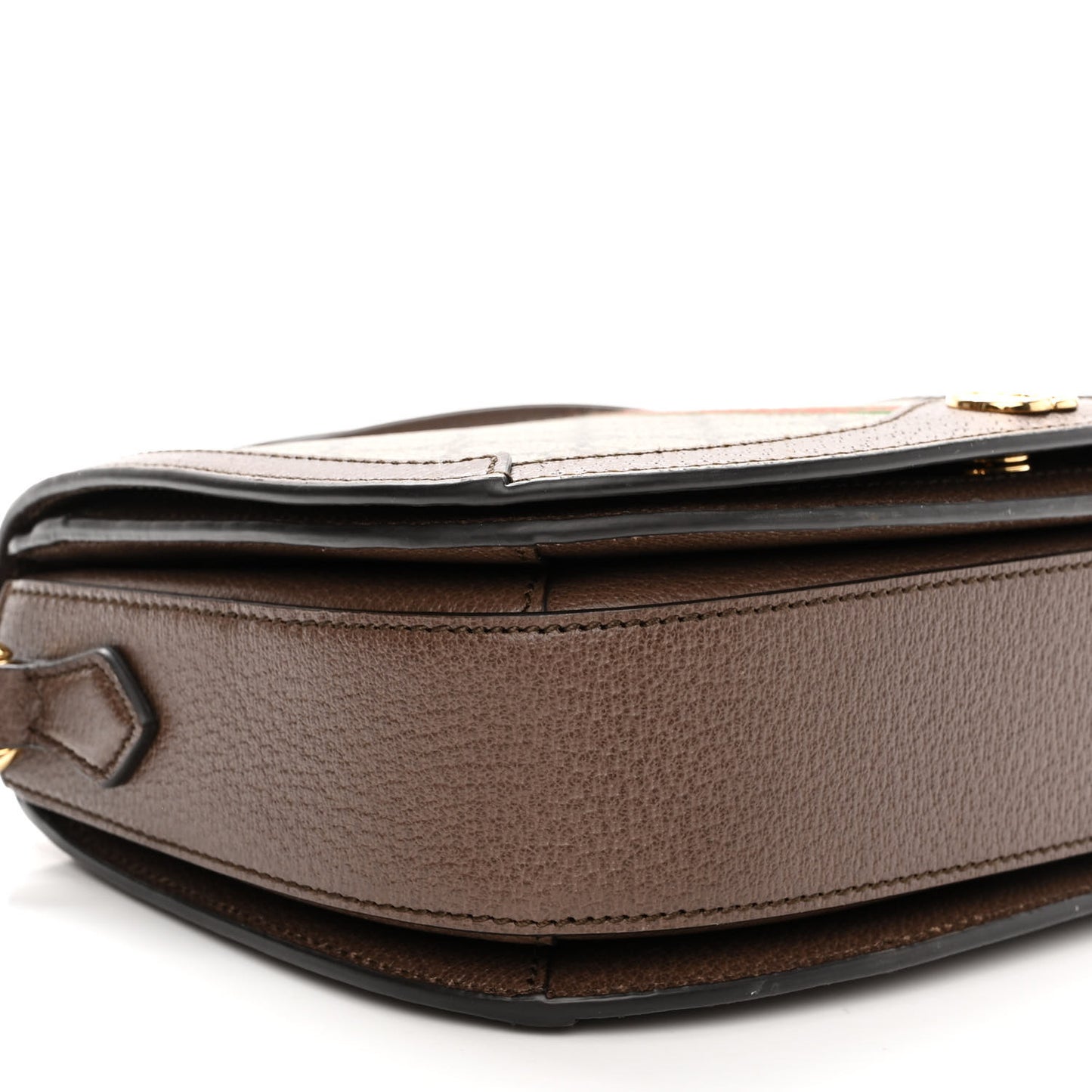 GG Supreme Monogram Web Small Ophidia Flap Messenger Bag Brown