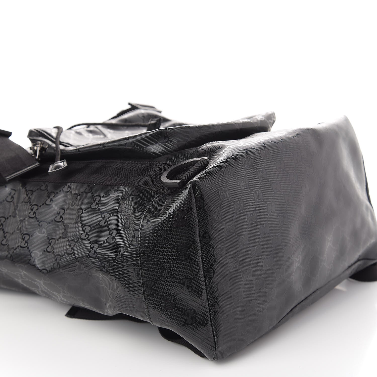 Gucci Imprime Monogram Large Interlocking G Double Buckle Backpack Black 5 of 14