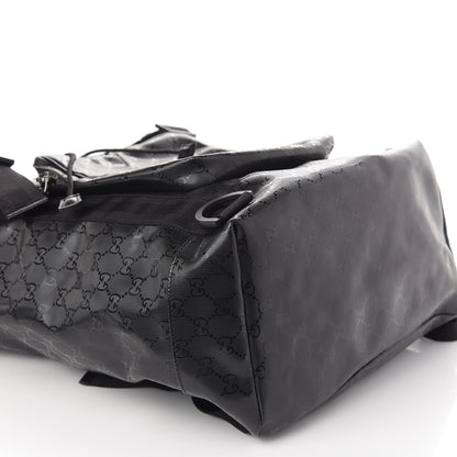 Gucci Imprime Monogram Large Interlocking G Double Buckle Backpack Black 5 of 14