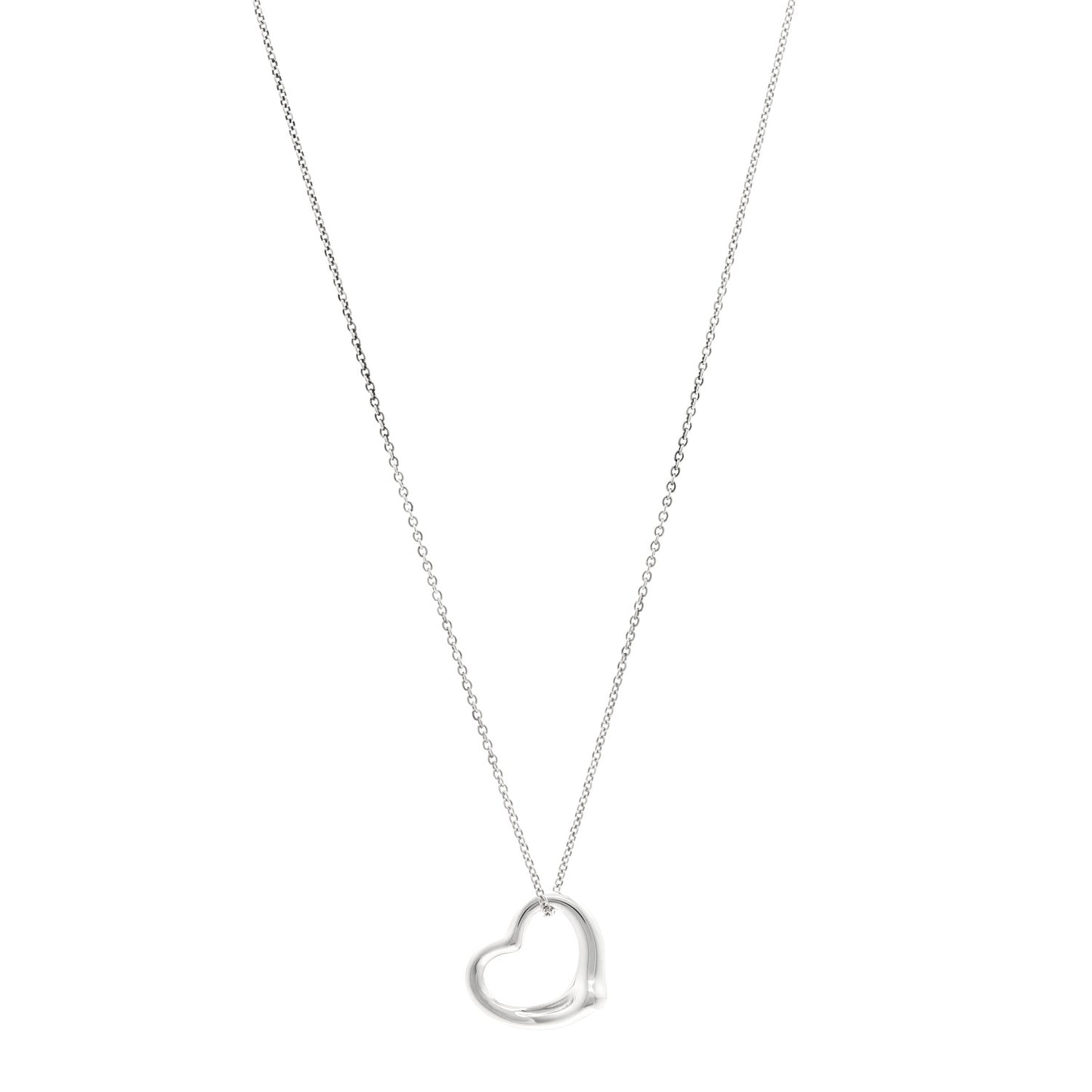 Sterling Silver 22mm Elsa Peretti Open Heart Pendant Necklace