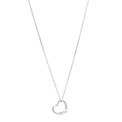 Tiffany Sterling Silver 22mm Elsa Peretti Open Heart Pendant Necklace 1 of 5