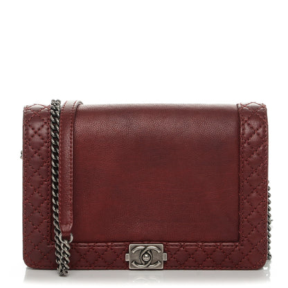 Chanel Calfskin Small Boy Reverso Flap Dark Red 1 of 7
