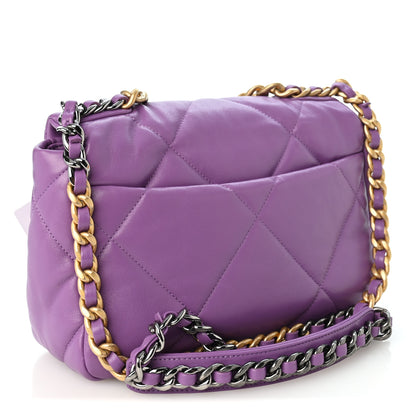 Chanel Lambskin Quilted Medium Chanel 19 Flap Purple 3 of 10