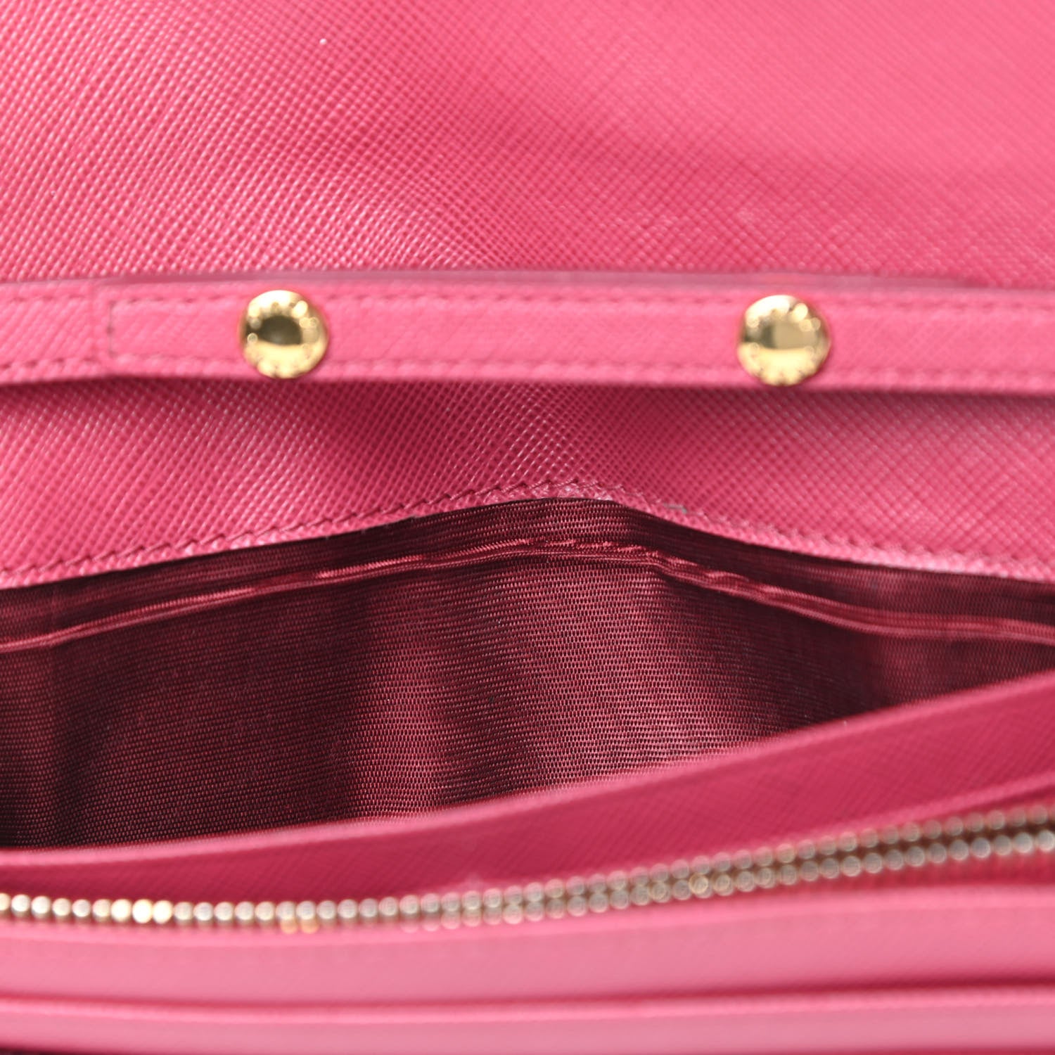 Prada Saffiano Metal Oro Chain Wallet Peonia 11 of 18