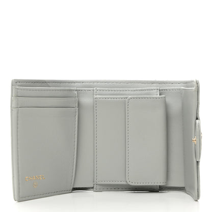 Chanel Lambskin Quilted Small Flap Wallet Grey 5 of 7