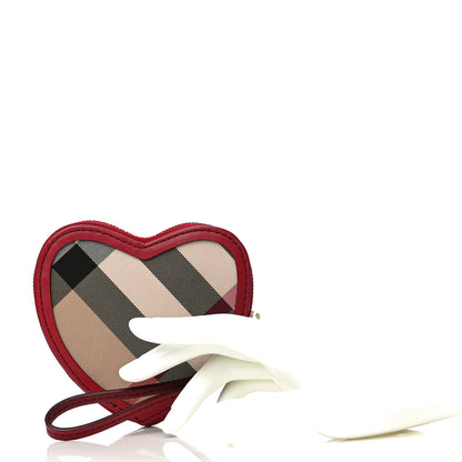 Burberry Nova Check Heart Coin Case Red 2 of 10