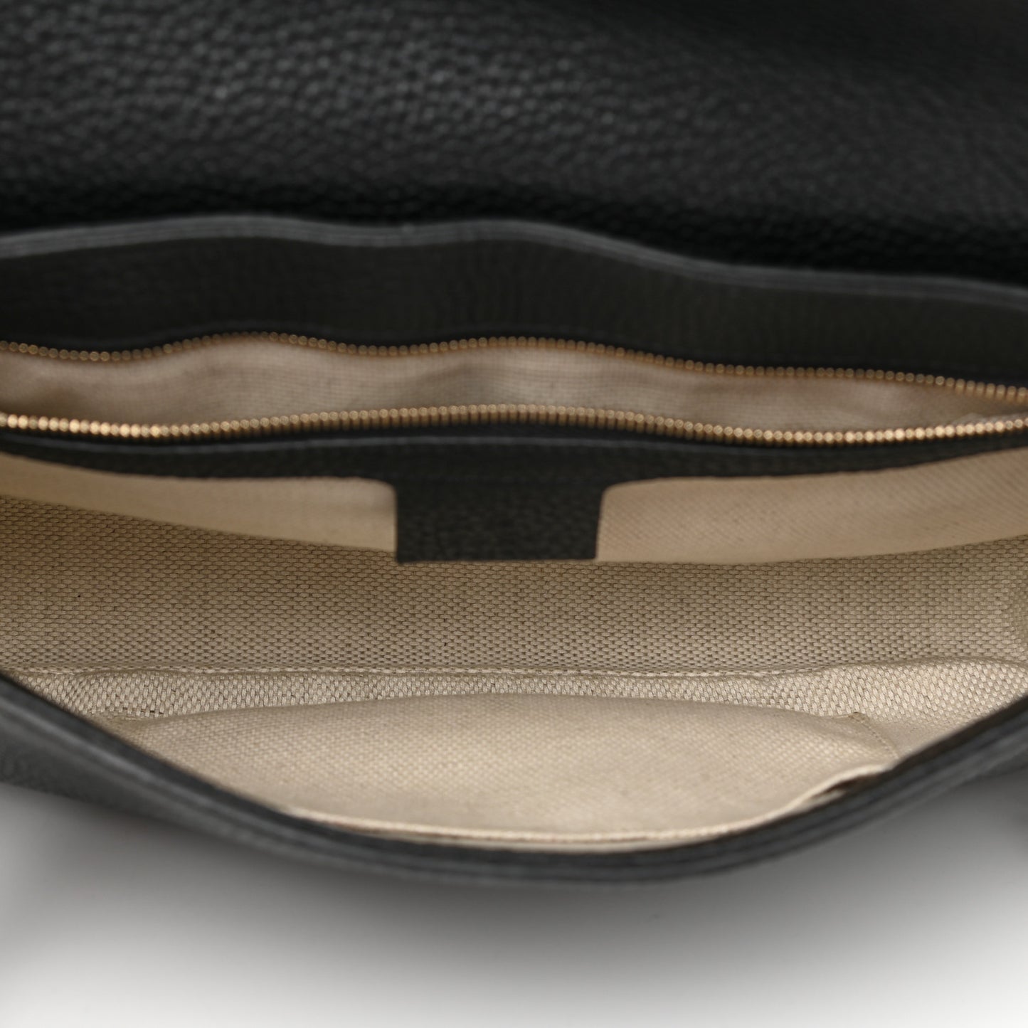 Pebbled Calfskin Medium Soho Flap Crossbody Black