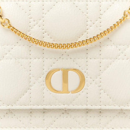 Christian Dior Supple Calfskin Caro Pouch with Chain Latte 8 of 11