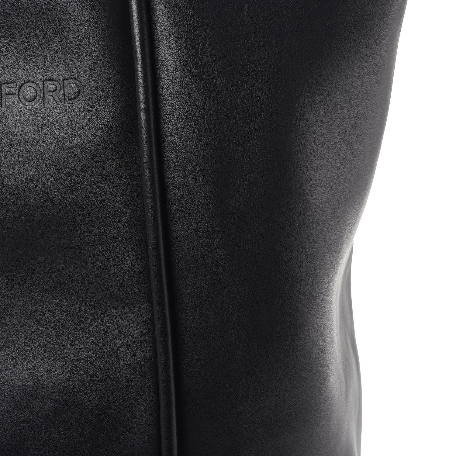 Tom Ford Smooth Calfskin Tubo Vertical Tote Black 8 of 8
