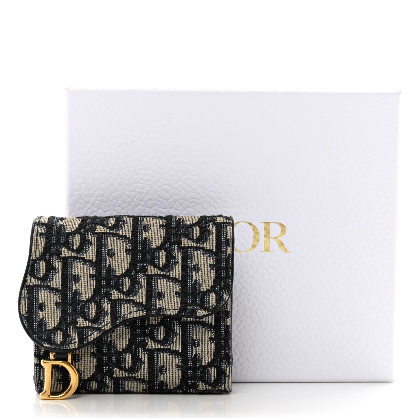 Oblique Saddle Lotus Wallet Blue