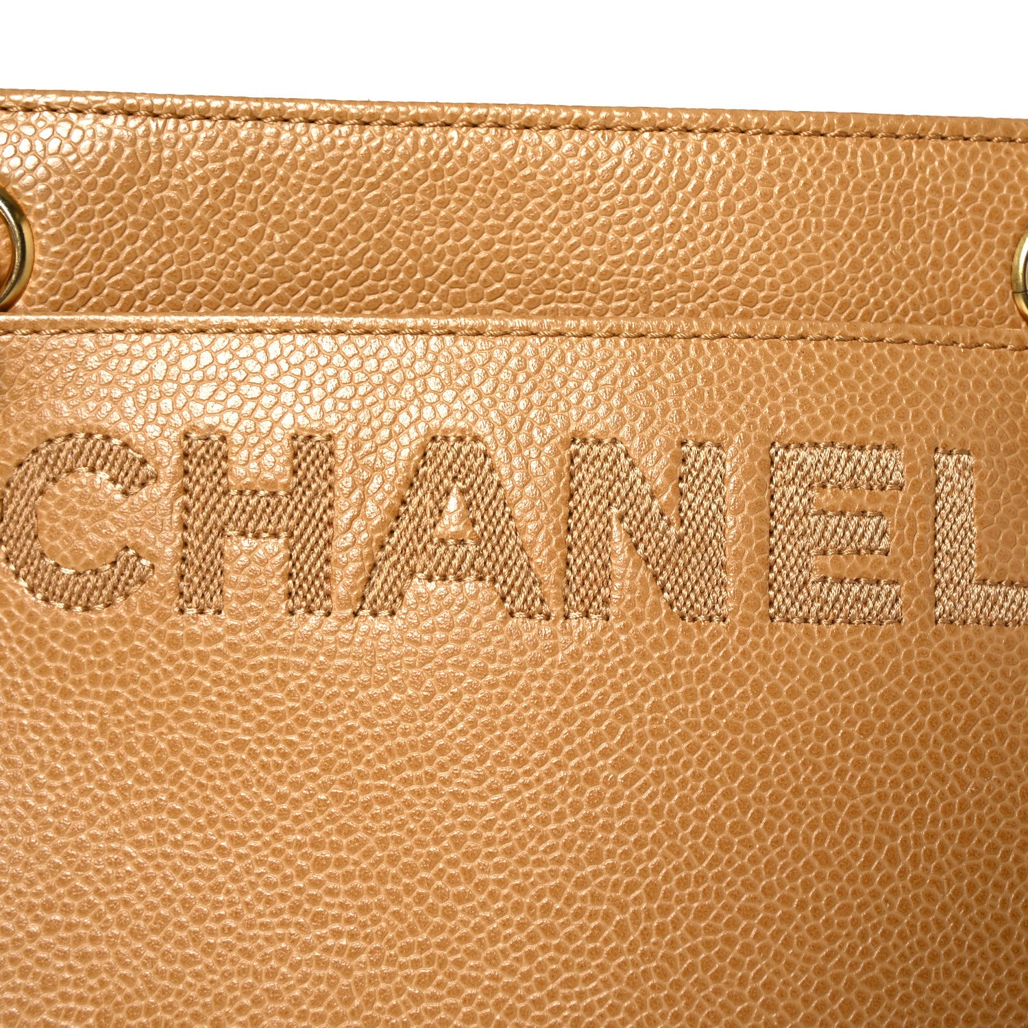 Chanel Caviar Shoulder Bag Beige 8 of 10