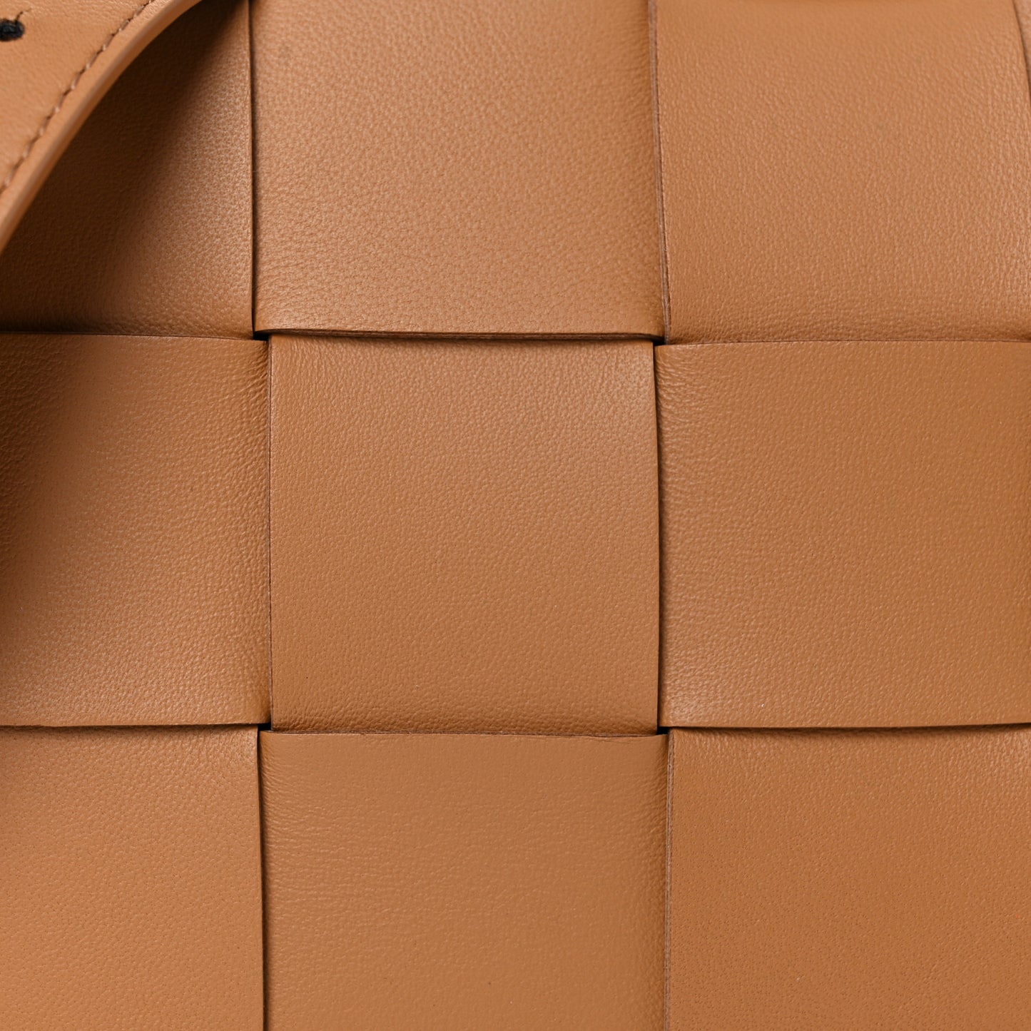 Lambskin Maxi Intrecciato Cassette Crossbody Bag Caramel