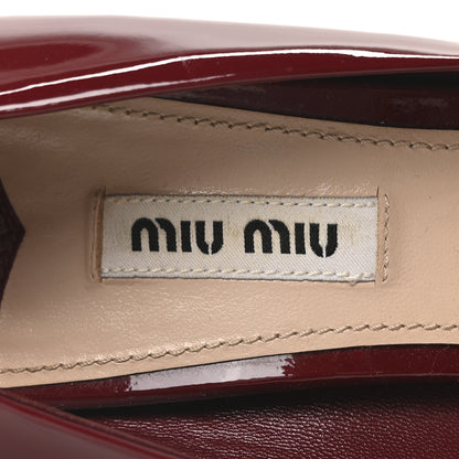 Miu Miu Patent Crystal Peep Toe Pumps 37.5 Burgundy 8 of 8