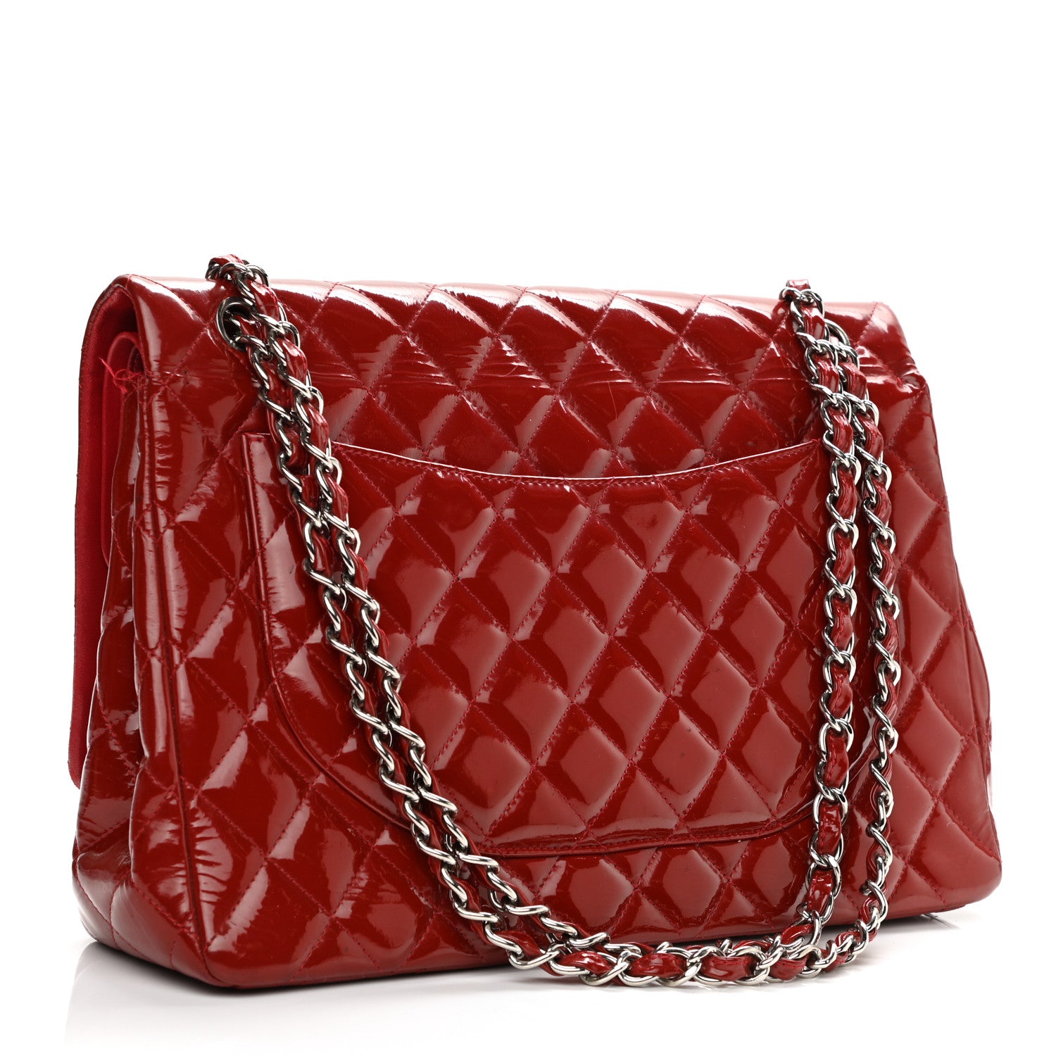 Chanel Patent Quilted Maxi Double Flap Red 3 of 13