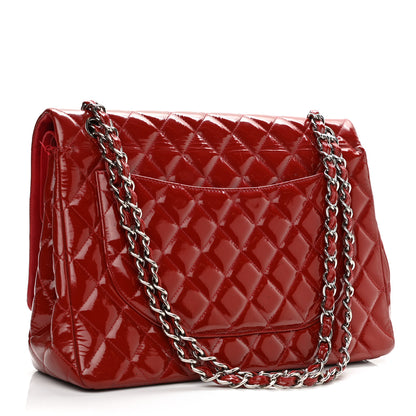 Chanel Patent Quilted Maxi Double Flap Red 3 of 13