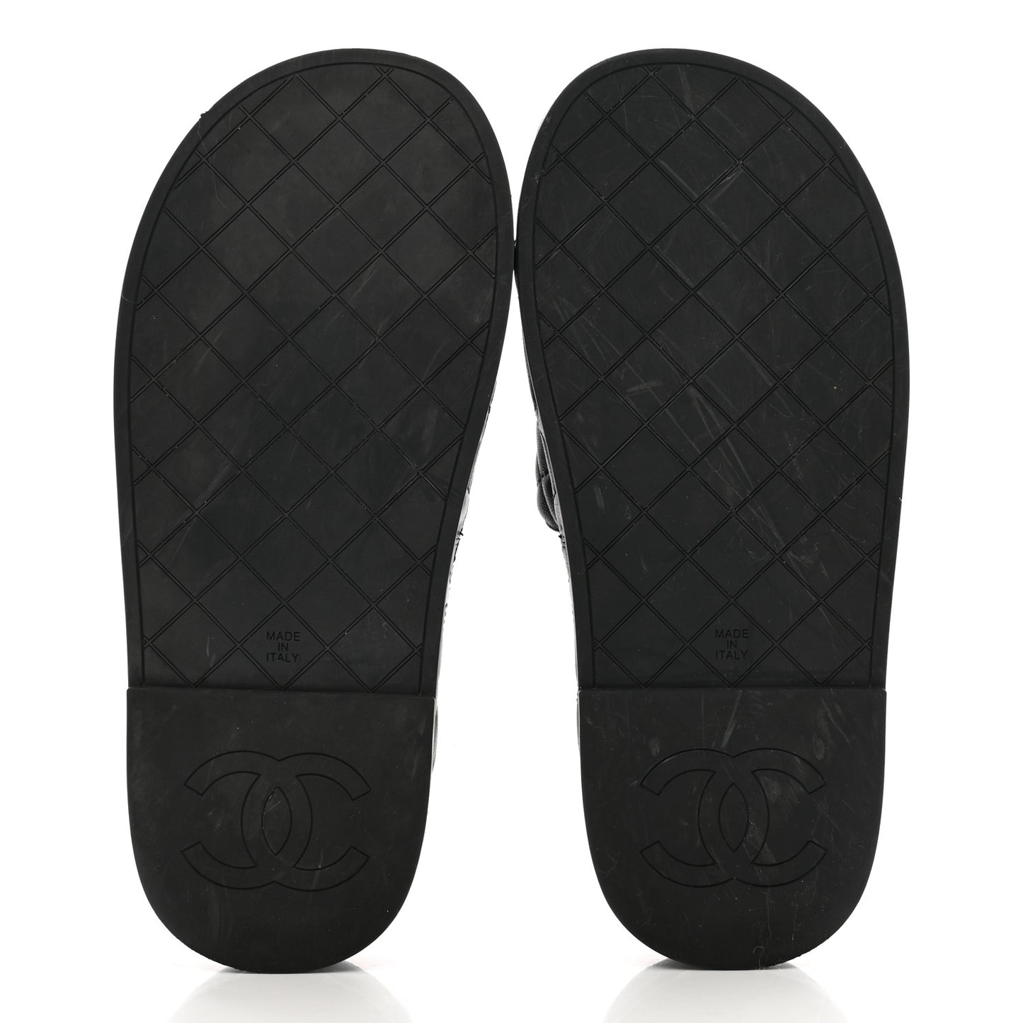 Lambskin Quilted CC Mules Sandals 36 Black