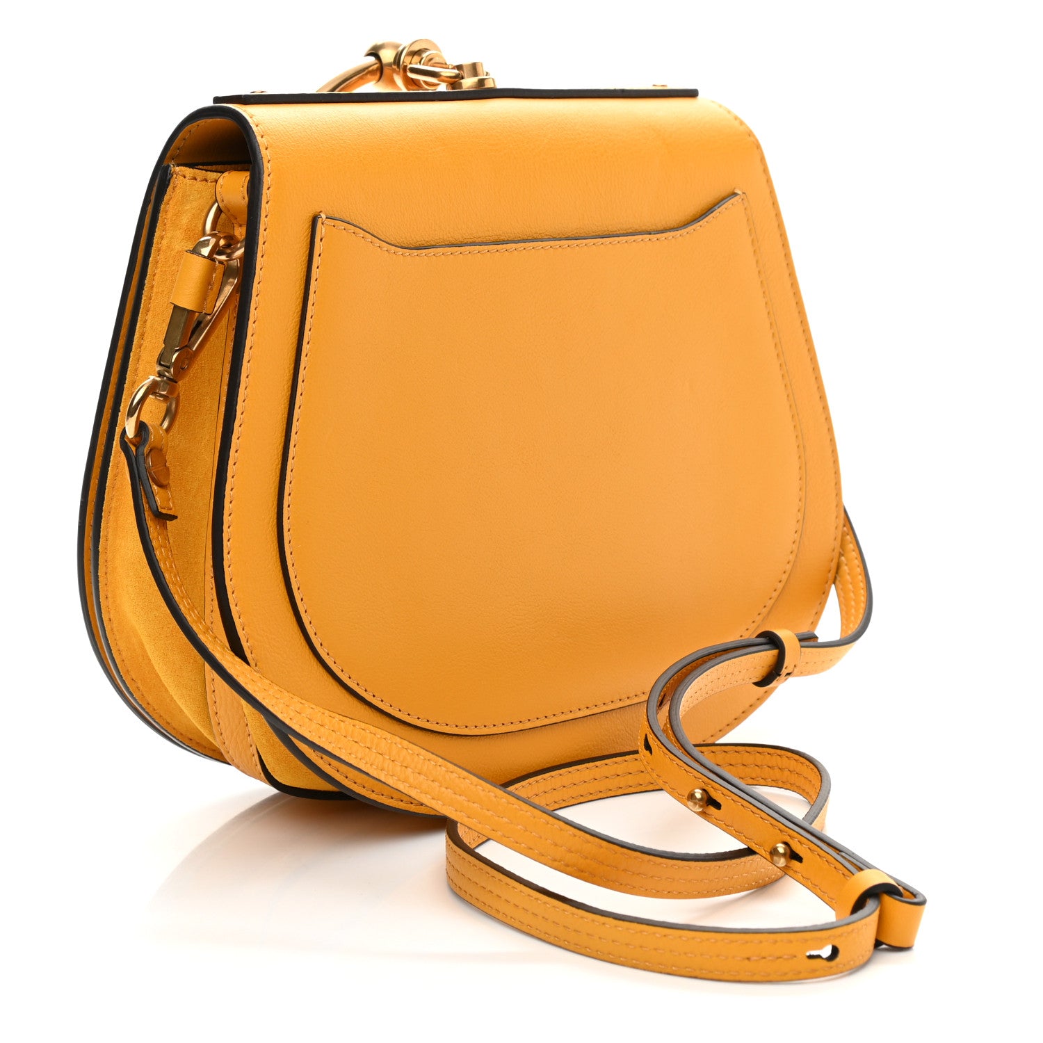 Chloe Calfskin Suede Medium Nile Bracelet Bag Dark Ochre 3 of 9