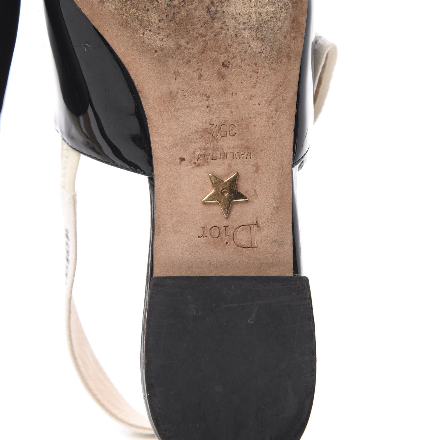 Patent Ribbon J'Adior Slingback Ballet Flats 35.5 Black