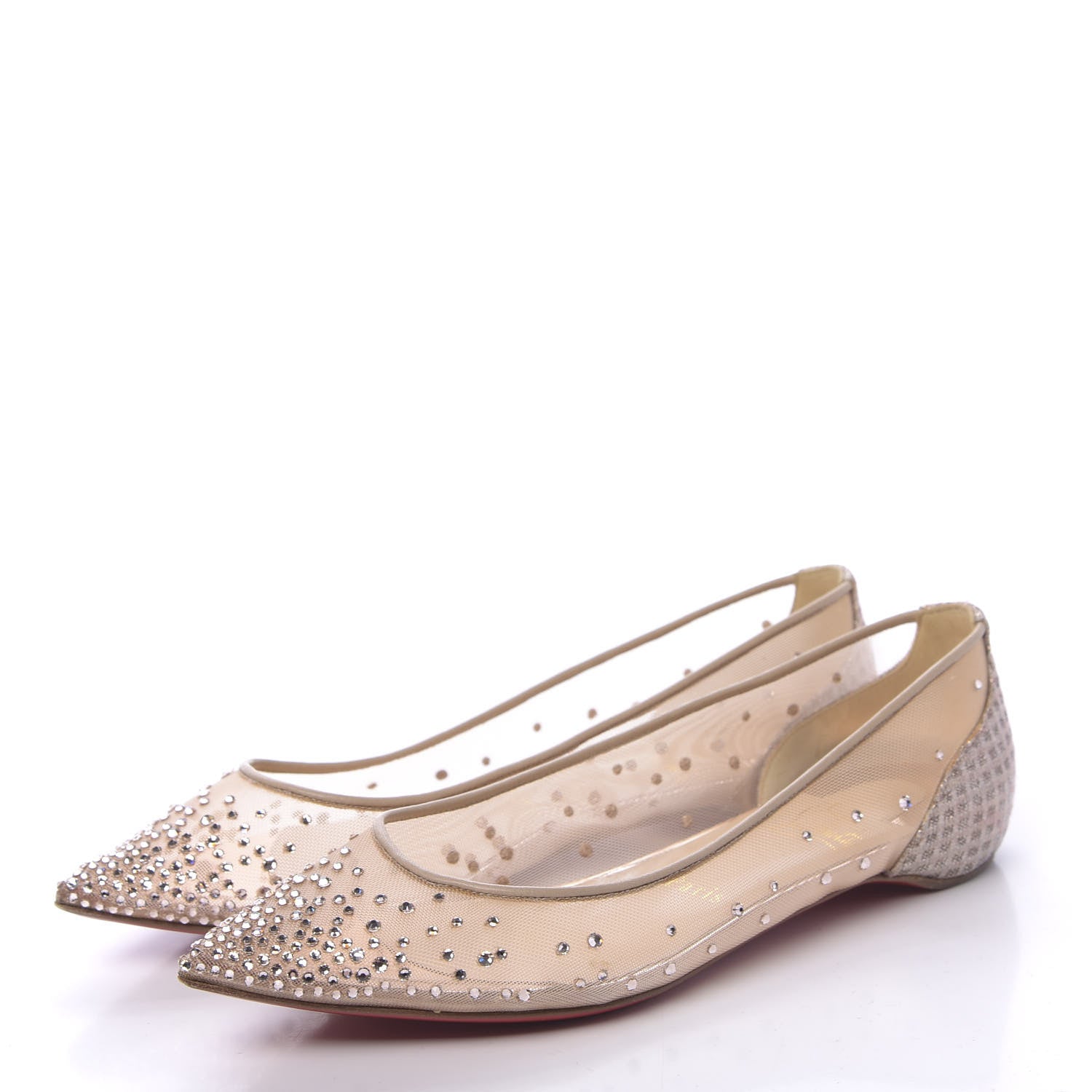 Christian Louboutin Crystal Strass Follies Flats 37 Crystal 3 of 10