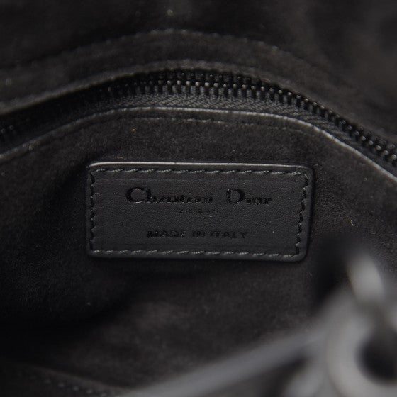 Christian Dior Ultra Matte Calfskin Cannage Studded Mini Supple Lady Dior Black 6 of 9