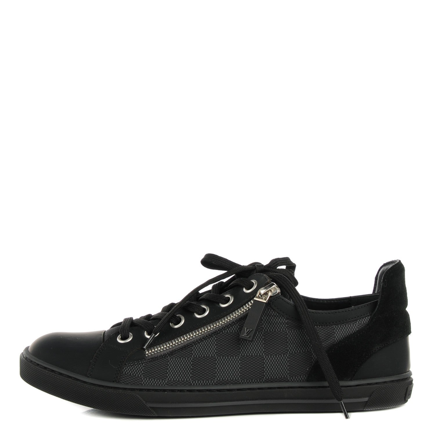 Louis Vuitton Damier Graphite Calfskin Suede Mens Aventure Sneakers 6.5 1 of 5