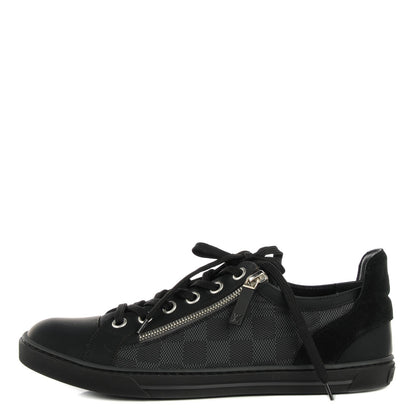 Louis Vuitton Damier Graphite Calfskin Suede Mens Aventure Sneakers 6.5 1 of 5