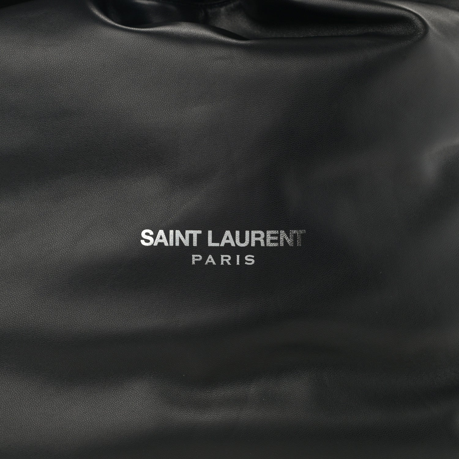 Saint Laurent Lambskin Teddy Drawstring Bag Black 8 of 10
