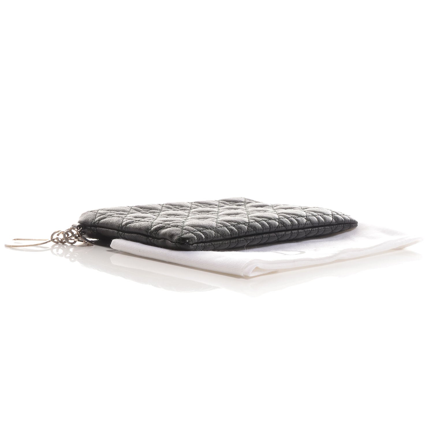 Christian Dior Coated Canvas Cannage Panarea Clutch Black 4 of 7