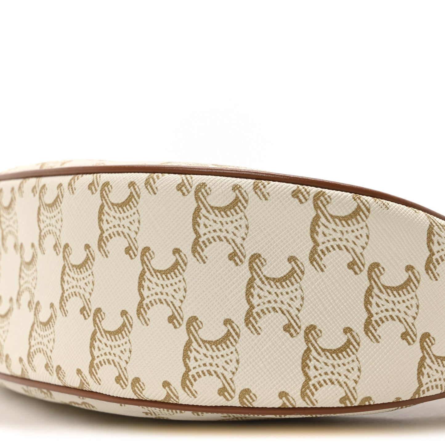 Canvas Calfskin Ava Triomphe Shoulder Bag White