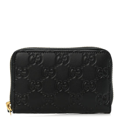 Gucci Guccissima Zip Around Card Case Black 1 of 7