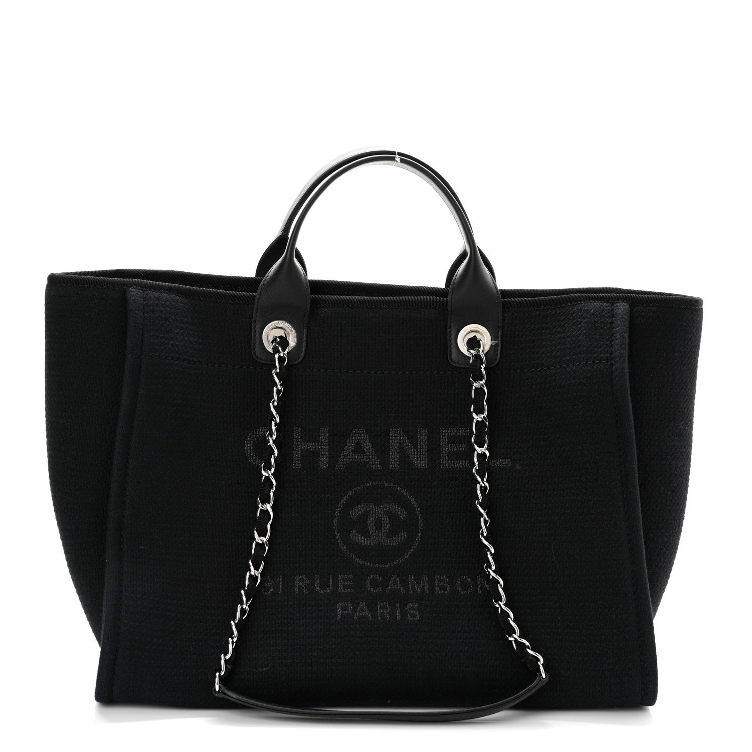Chanel Mixed Fibers Small Deauville Tote Black 2 of 10