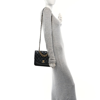 Chanel Calfskin Caviar Quilted Chain Handle Flap Black 2 of 10