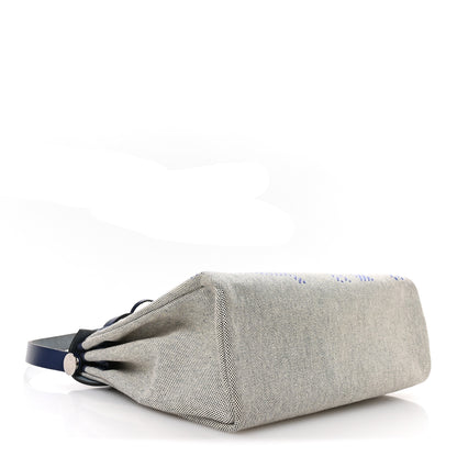 Hermes Vache Hunter Toile H Brides de Gala Herbag Zip Retourne 31 PM Bleu De France Ecru Black Bleu Saphir 5 of 12