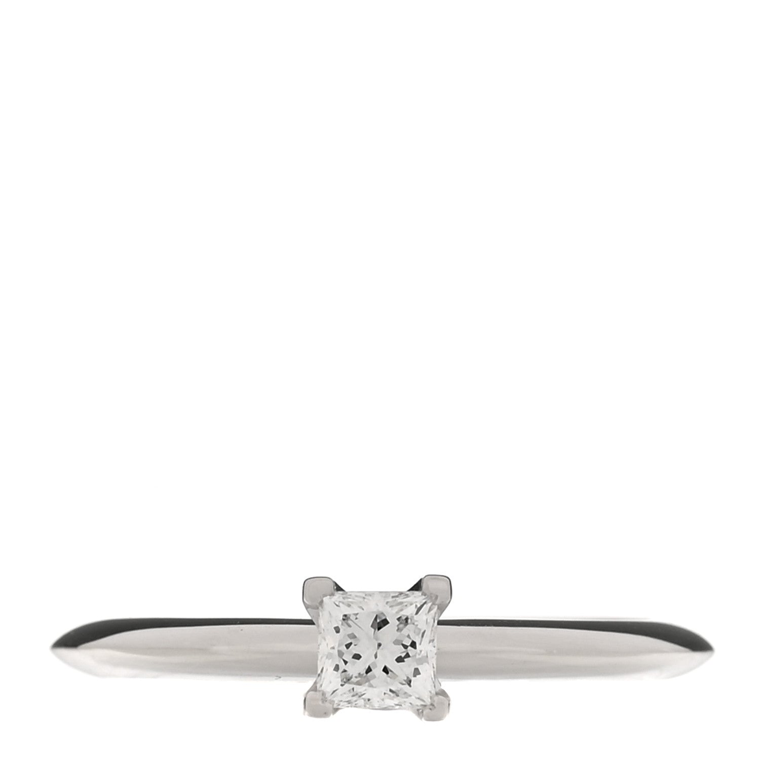 Tiffany Platinum .30 Carat Princess Cut Diamond Engagement Ring 54 7 1 of 5