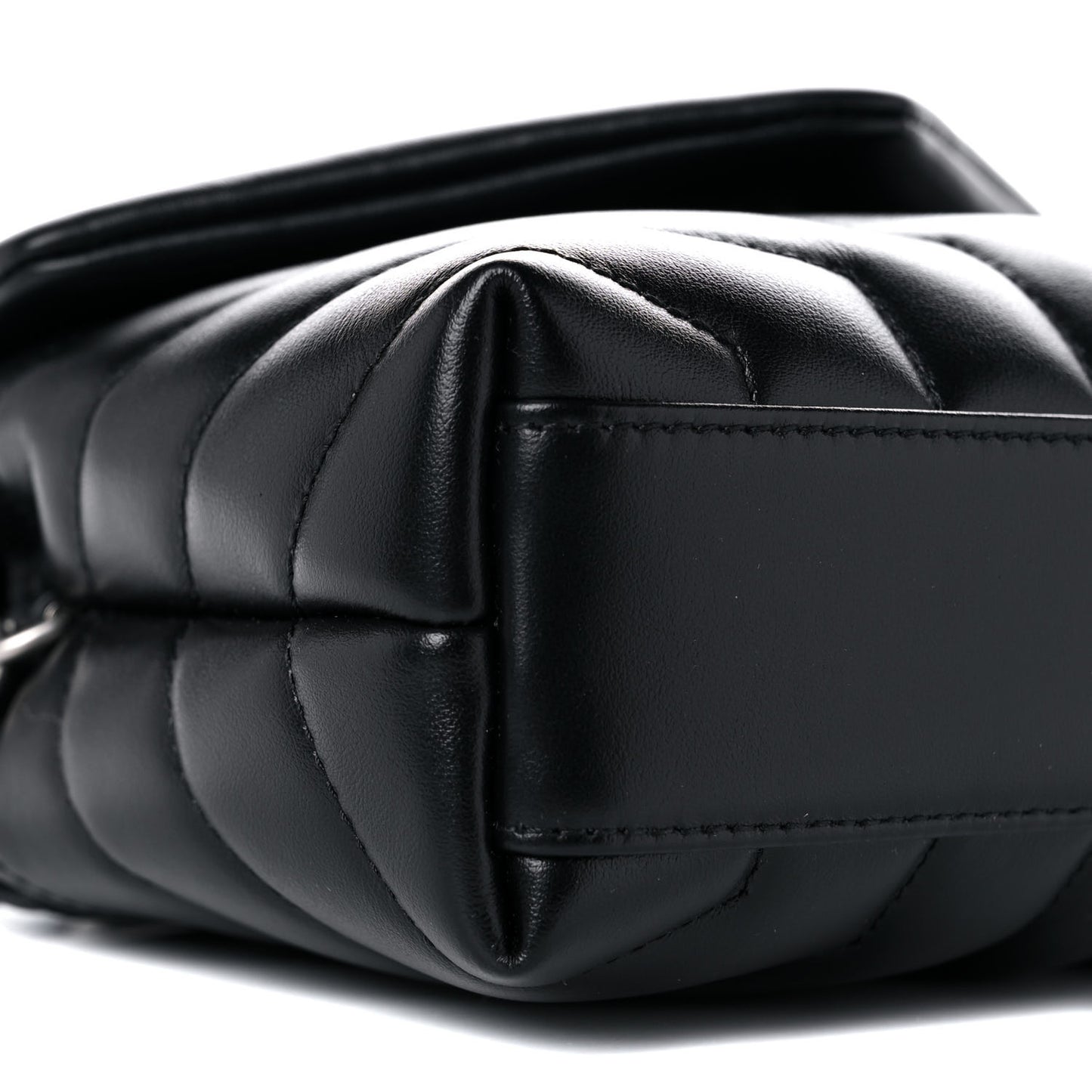 Calfskin Y Quilted Monogram Toy Loulou Crossbody Bag Black
