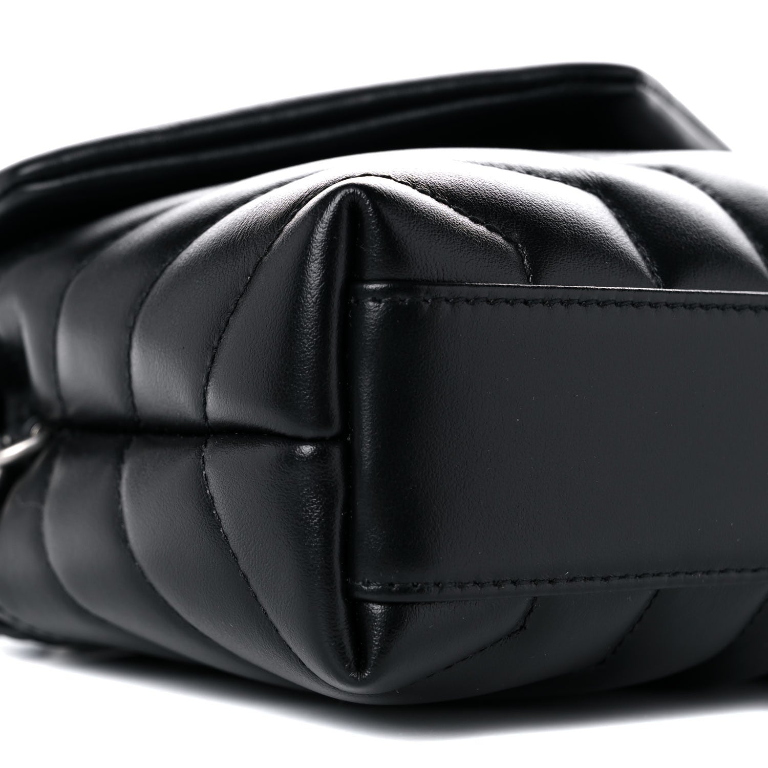 Saint Laurent Calfskin Y Quilted Monogram Toy Loulou Crossbody Bag Black 9 of 13