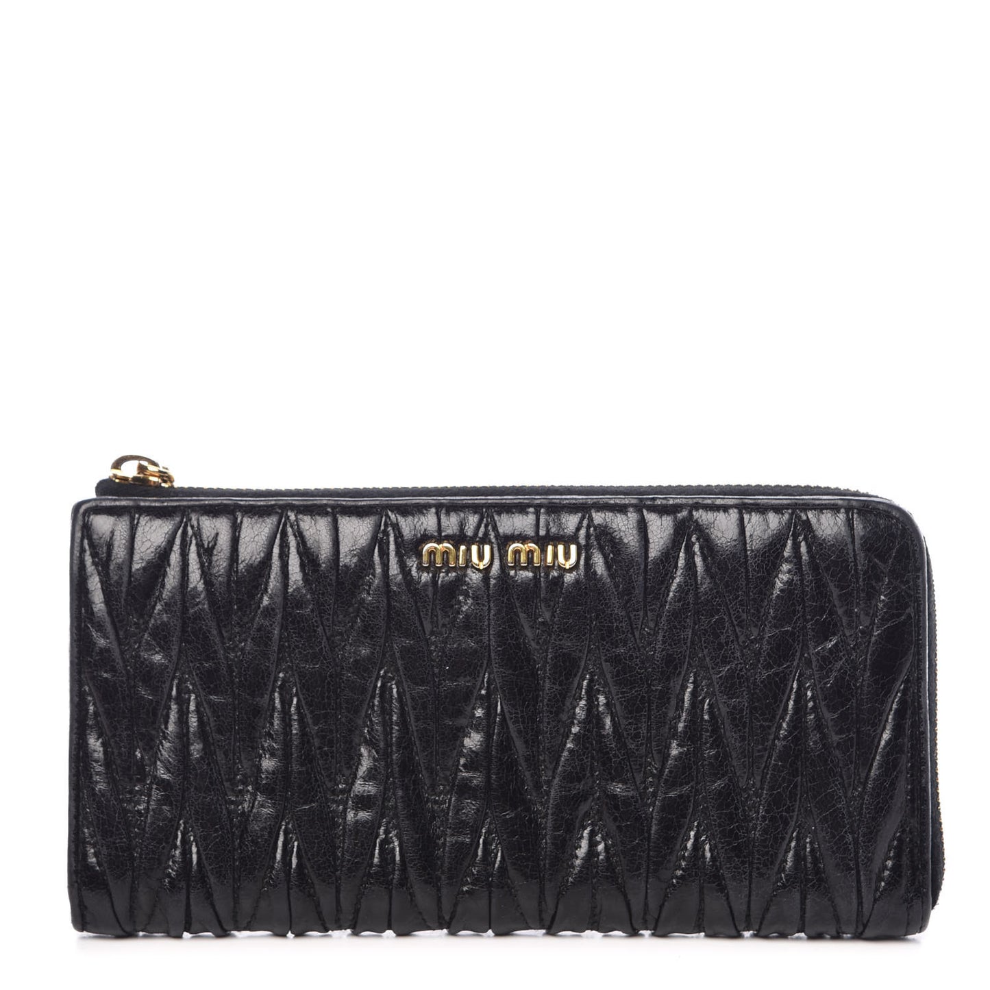 Nappa Matelasse Lux Zip Around Wallet Black