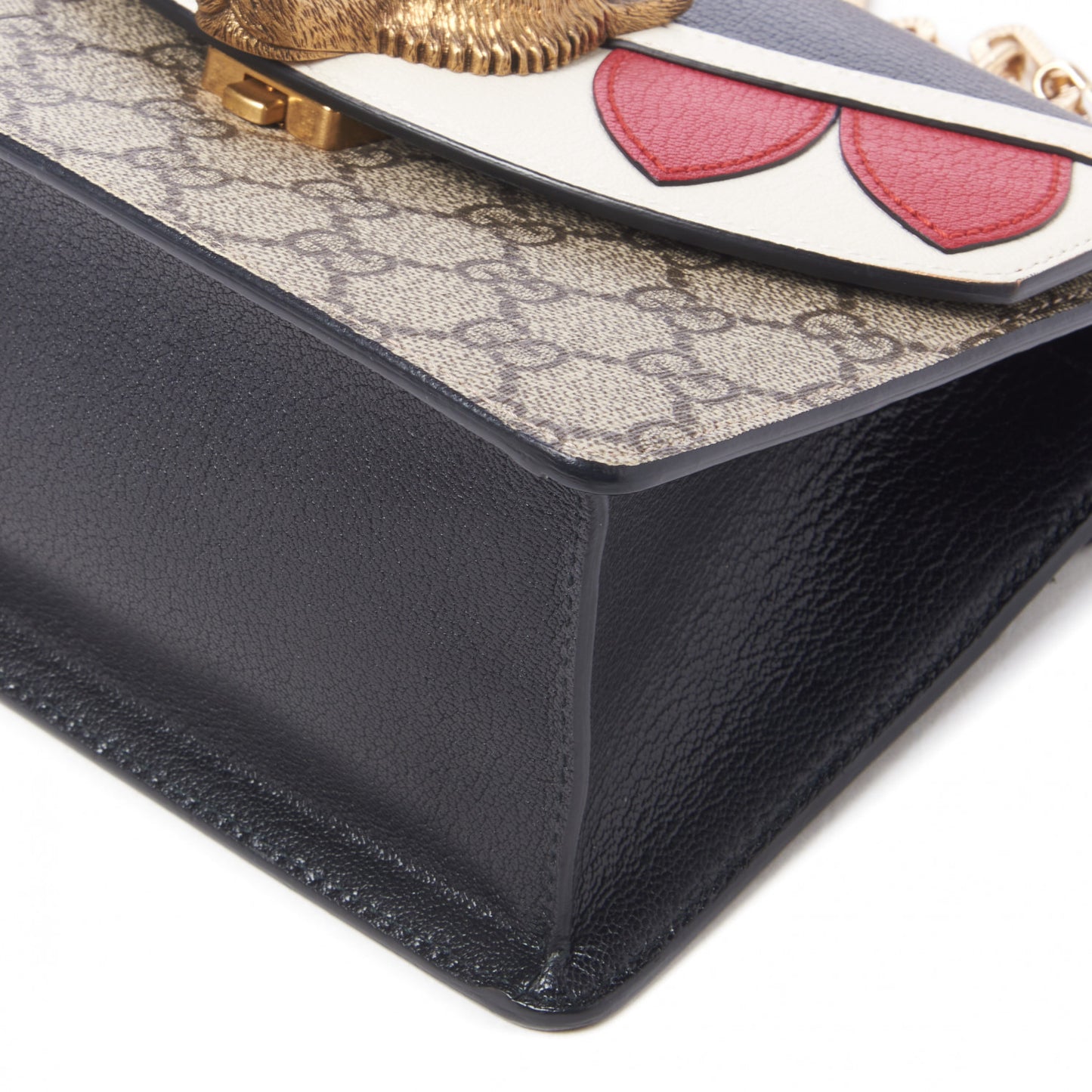 GG Supreme Monogram Goatskin Pearl Mini Fox Broche Bamboo Top Handle Bag Beige Ebony Black Hibiscus Red Mystic White