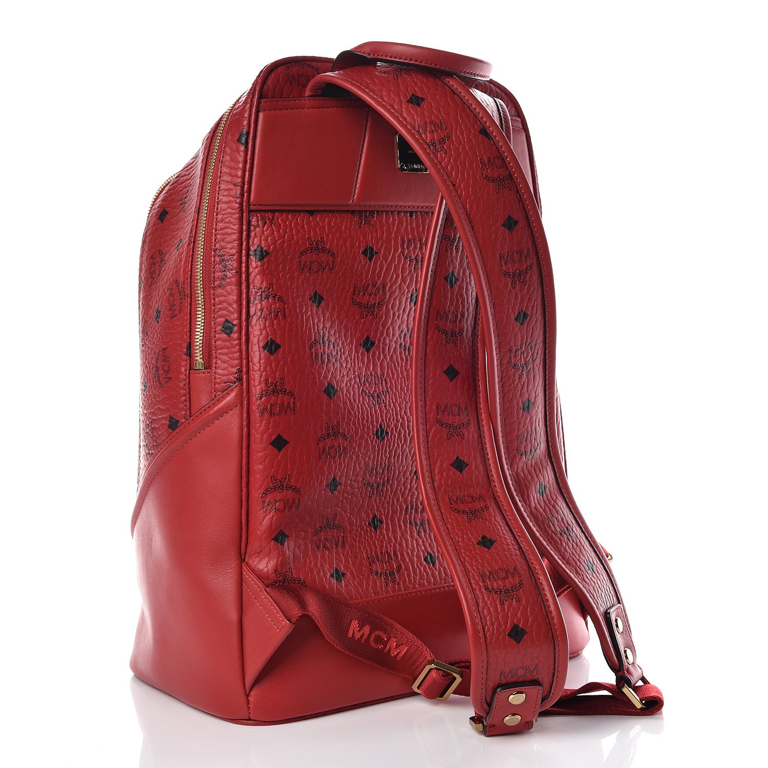 MCM Visetos Medium Duke Backpack Ruby Red 3 of 14