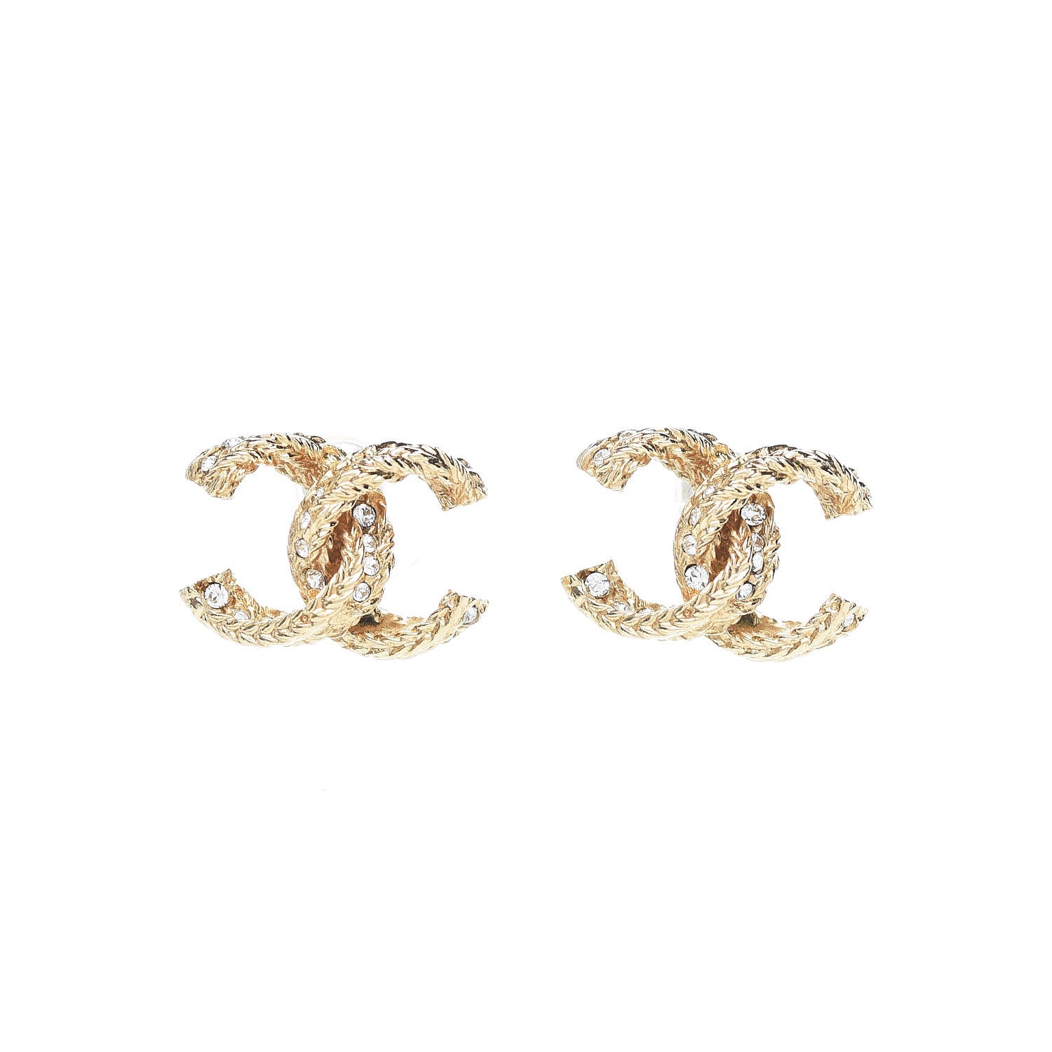 Chanel Twisted CC Earrings Gold 1 of 5