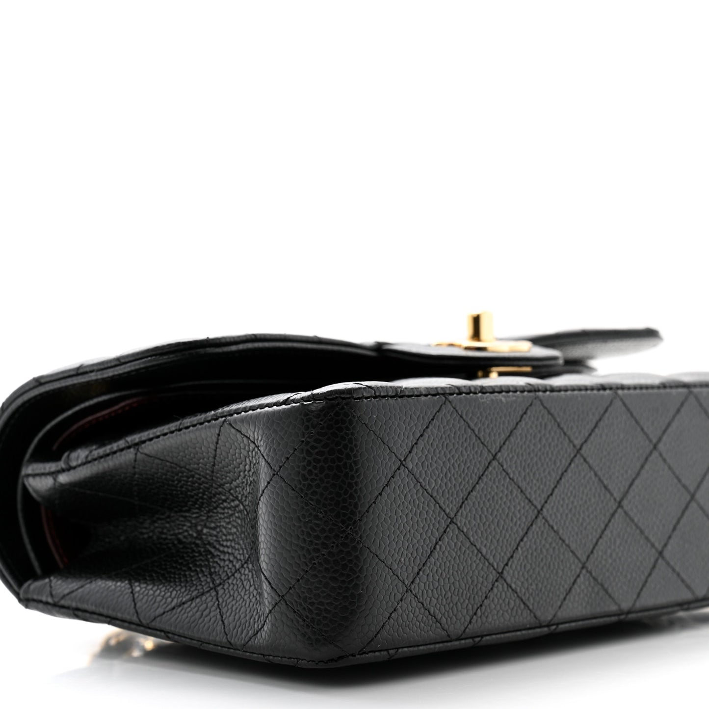 Caviar Quilted Small Double Flap Black
