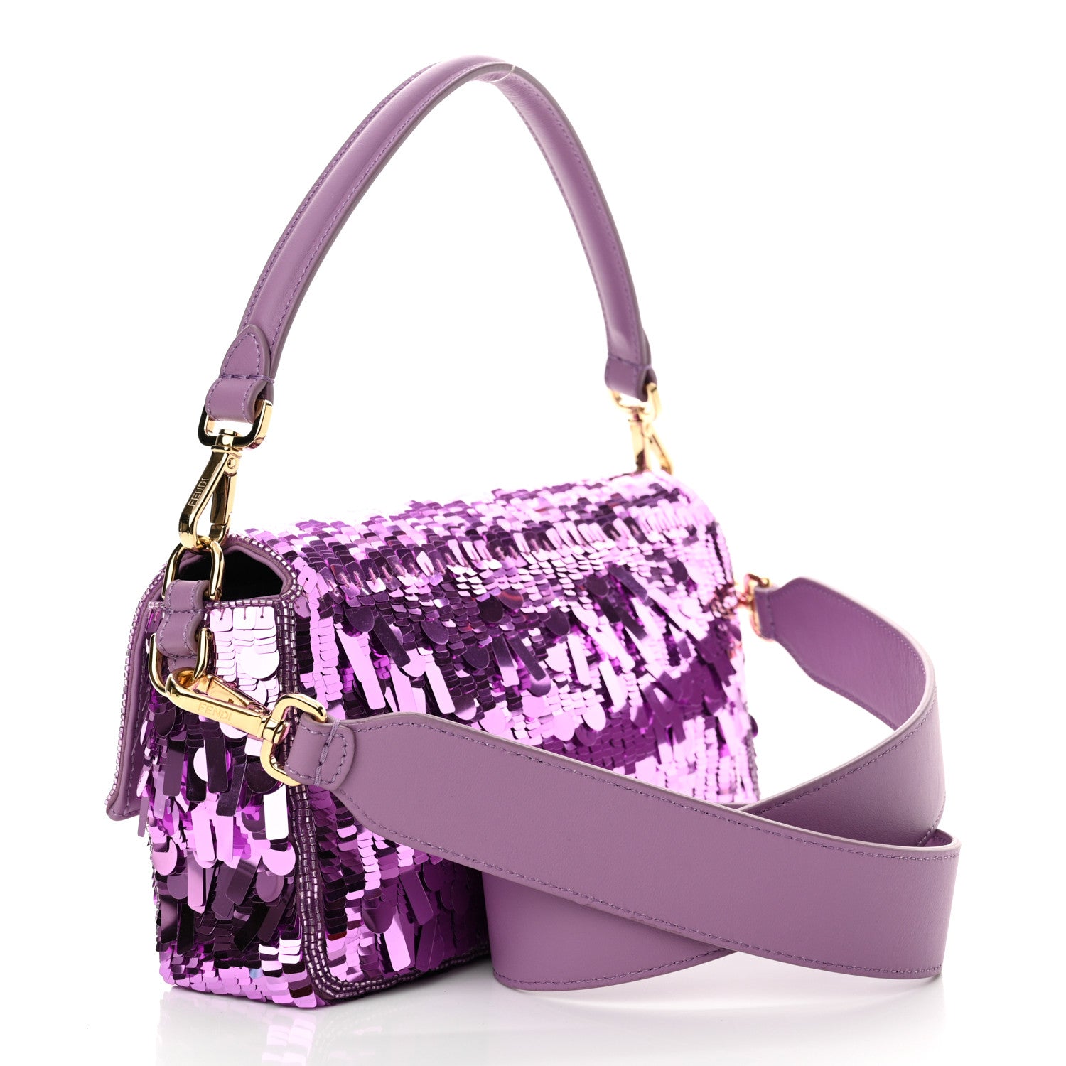 Fendi Sequin Paillettes Shiny Nappa Sex and the City Baguette Agapanto 3 of 9
