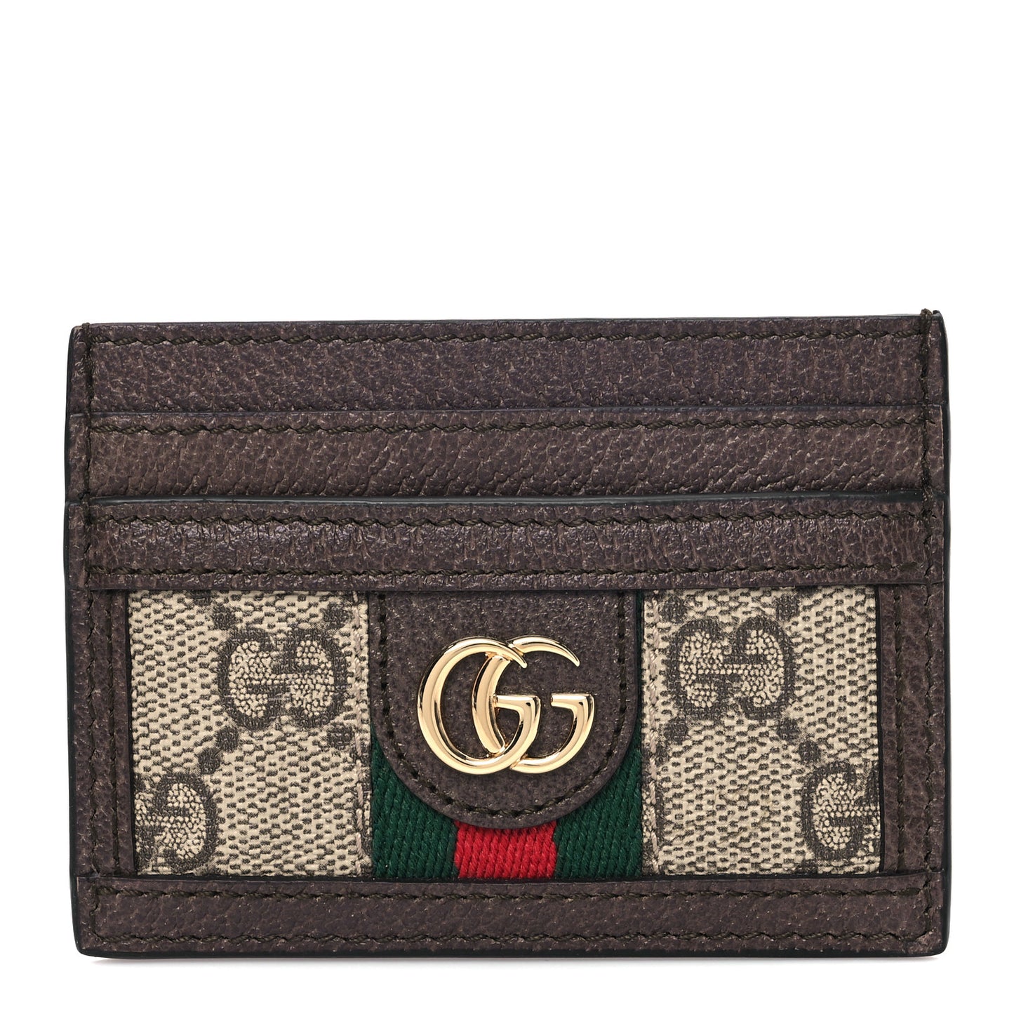 GG Supreme Monogram Ophidia Card Holder Brown